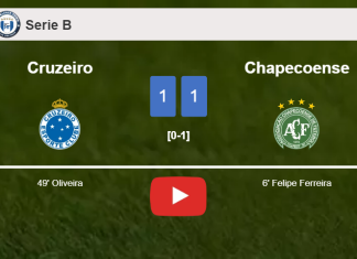 Cruzeiro and Chapecoense draw 1-1 on Saturday. HIGHLIGHTS
