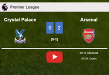 Arsenal prevails over Crystal Palace 2-0 on Friday. HIGHLIGHTS
