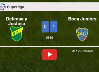 Boca Juniors overcomes Defensa y Justicia 1-0 with a late goal scored by L. Vazquez. HIGHLIGHTS