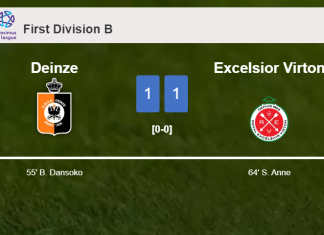 Deinze and Excelsior Virton draw 1-1 on Saturday