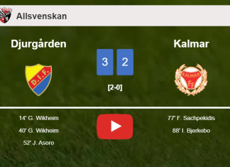Djurgården defeats Kalmar 3-2. HIGHLIGHTS