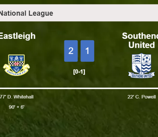 Eastleigh recovers a 0-1 deficit to defeat Southend United 2-1