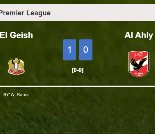 El Geish prevails over Al Ahly 1-0 with a goal scored by A. Samir