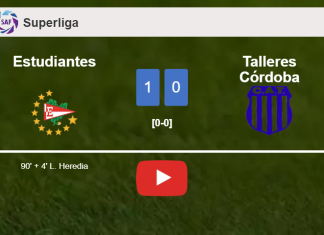 Estudiantes beats Talleres Córdoba 1-0 with a late goal scored by L. Heredia. HIGHLIGHTS