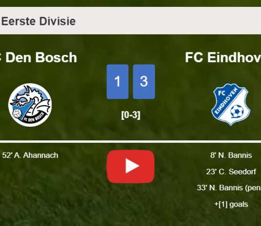 FC Eindhoven overcomes FC Den Bosch 3-1 with 2 goals from N. Bannis. HIGHLIGHTS