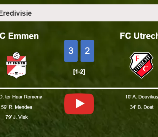 FC Emmen overcomes FC Utrecht after recovering from a 1-2 deficit. HIGHLIGHTS