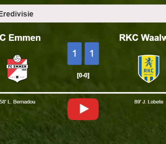 RKC Waalwijk snatches a draw against FC Emmen. HIGHLIGHTS