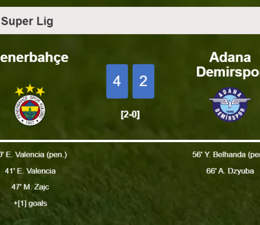 Fenerbahçe conquers Adana Demirspor 4-2