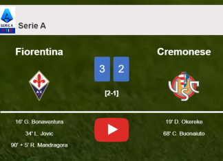 Fiorentina beats Cremonese 3-2. HIGHLIGHTS