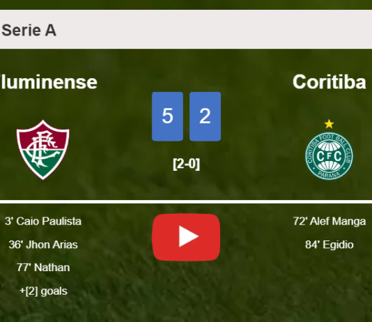 Fluminense annihilates Coritiba 5-2 with a great performance. HIGHLIGHTS