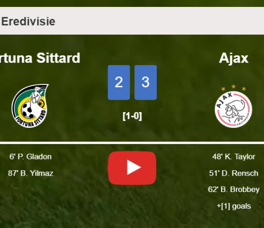 Ajax overcomes Fortuna Sittard 3-2. HIGHLIGHTS