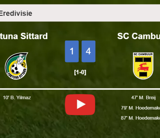 SC Cambuur overcomes Fortuna Sittard 4-1 after recovering from a 0-1 deficit. HIGHLIGHTS