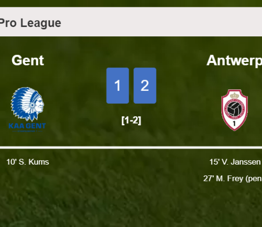 Antwerp recovers a 0-1 deficit to overcome Gent 2-1