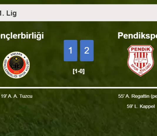 Pendikspor recovers a 0-1 deficit to best Gençlerbirliği 2-1