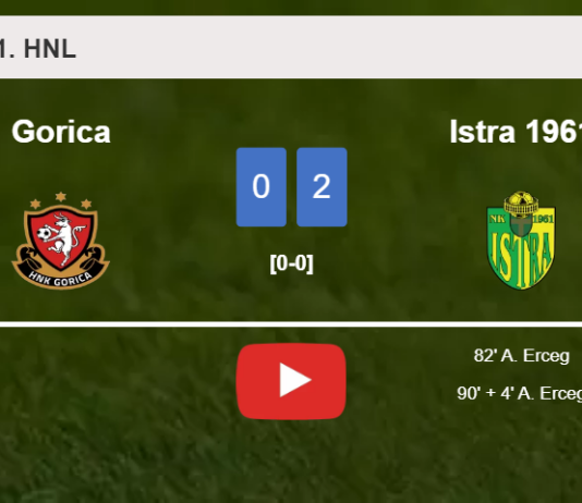 A. Erceg scores 2 goals to give a 2-0 win to Istra 1961 over Gorica. HIGHLIGHTS