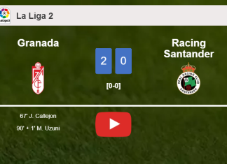 Granada conquers Racing Santander 2-0 on Saturday. HIGHLIGHTS