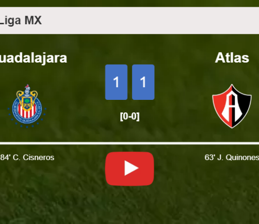 Guadalajara and Atlas draw 1-1 on Saturday. HIGHLIGHTS