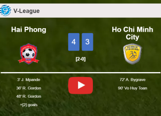 Hai Phong beats Ho Chi Minh City 4-3 with 3 goals from J. Mpande. HIGHLIGHTS