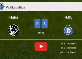 HJK tops Haka 3-0. HIGHLIGHTS