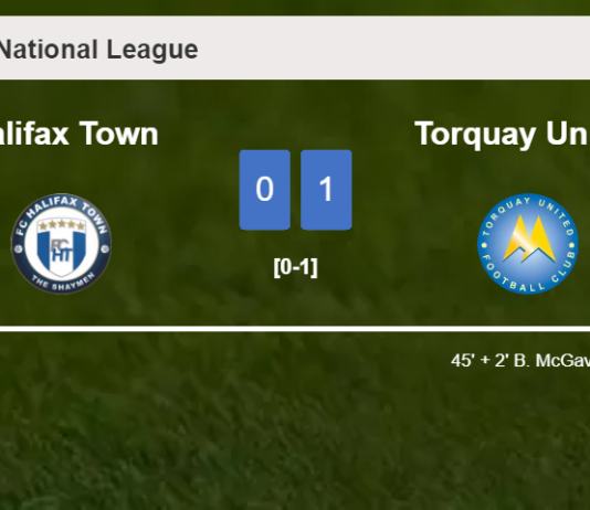 Torquay United overcomes Halifax Town 1-0 with a goal scored by B. McGavin