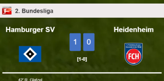 Hamburger SV beats Heidenheim 1-0 with a goal scored by R. Glatzel