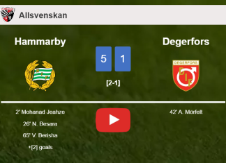 Hammarby obliterates Degerfors 5-1 with a fantastic performance. HIGHLIGHTS