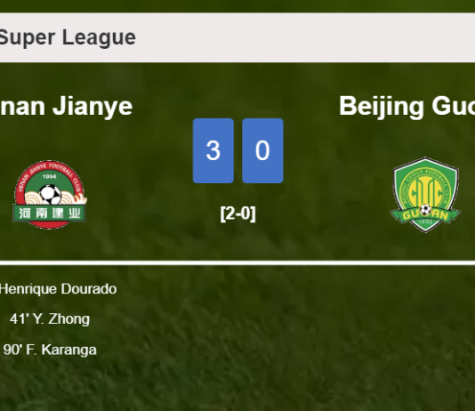 Henan Jianye defeats Beijing Guoan 3-0