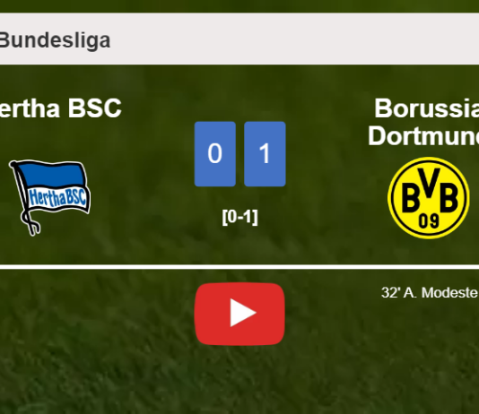 Borussia Dortmund overcomes Hertha BSC 1-0 with a goal scored by A. Modeste. HIGHLIGHTS