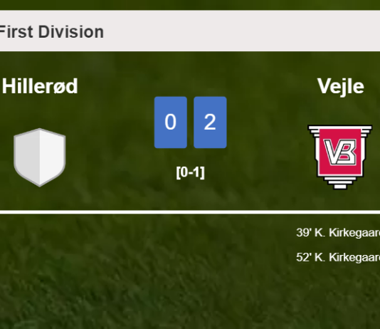 K. Kirkegaard scores 2 goals to give a 2-0 win to Vejle over Hillerød
