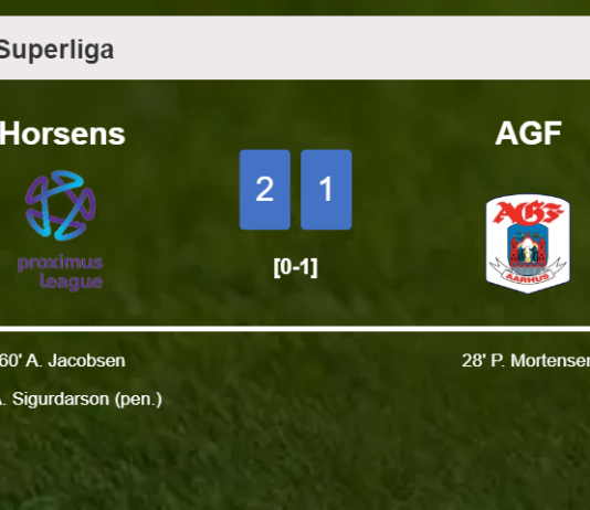 Horsens recovers a 0-1 deficit to prevail over AGF 2-1