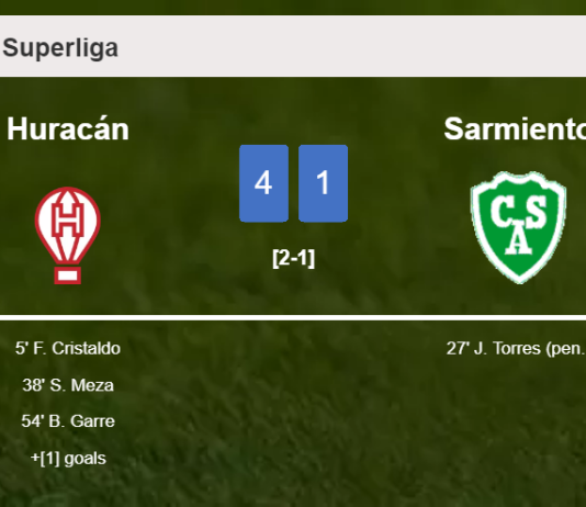 Huracán demolishes Sarmiento 4-1 after playing a great match