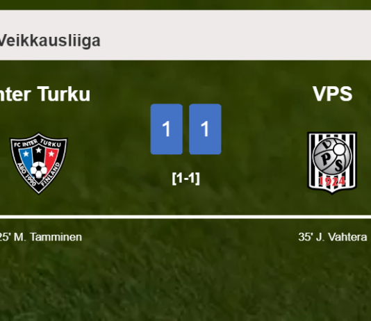 Inter Turku and VPS draw 1-1 on Saturday