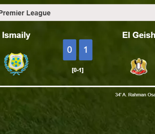 El Geish defeats Ismaily 1-0 with a goal scored by A. Rahman
