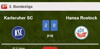 Karlsruher SC overcomes Hansa Rostock 2-0 on Saturday. HIGHLIGHTS