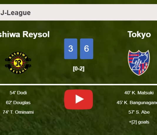 Tokyo beats Kashiwa Reysol 6-3 after playing a incredible match. HIGHLIGHTS