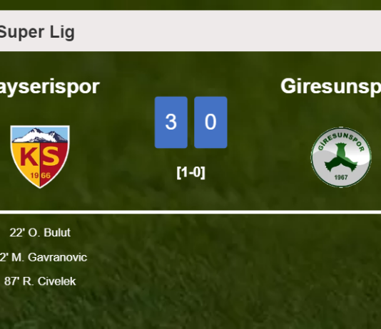 Kayserispor beats Giresunspor 3-0