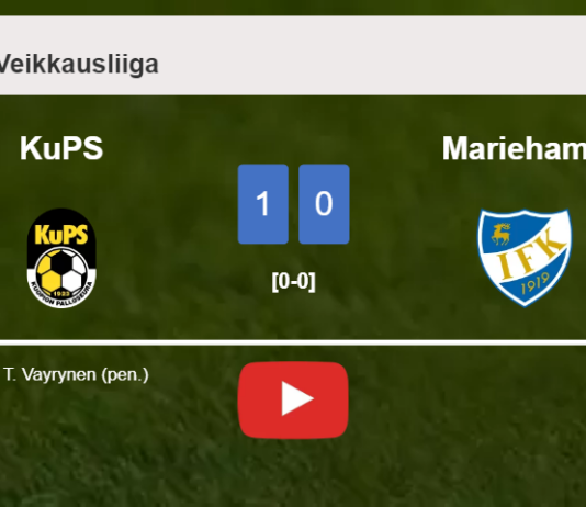 KuPS prevails over Mariehamn 1-0 with a goal scored by T. Vayrynen. HIGHLIGHTS