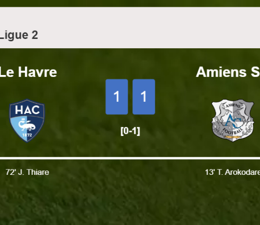 Le Havre and Amiens SC draw 1-1 on Saturday