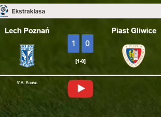 Lech Poznań overcomes Piast Gliwice 1-0 with a goal scored by A. Sousa. HIGHLIGHTS