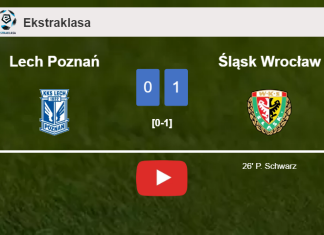 Śląsk Wrocław overcomes Lech Poznań 1-0 with a goal scored by P. Schwarz. HIGHLIGHTS