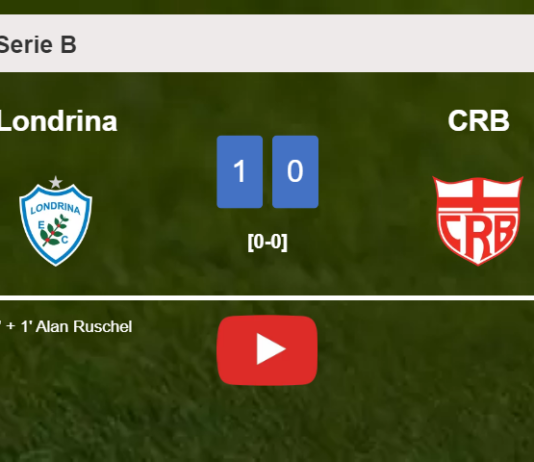 Londrina conquers CRB 1-0 with a late goal scored by A. Ruschel. HIGHLIGHTS