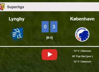 København wipes out Lyngby with 2 goals from V. Claesson. HIGHLIGHTS