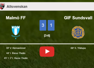 Malmö FF prevails over GIF Sundsvall 3-1. HIGHLIGHTS