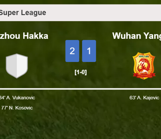 Meizhou Hakka tops Wuhan Yangtze 2-1