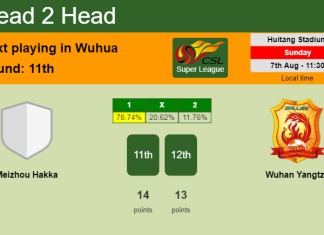 H2H, PREDICTION. Meizhou Hakka vs Wuhan Yangtze | Odds, preview, pick, kick-off time - Super League