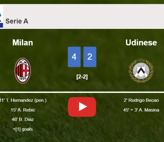 Milan conquers Udinese 4-2. HIGHLIGHTS