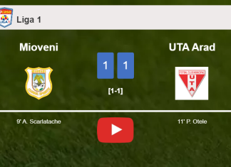 Mioveni and UTA Arad draw 1-1 after B. Krasniqi missed a penalty. HIGHLIGHTS