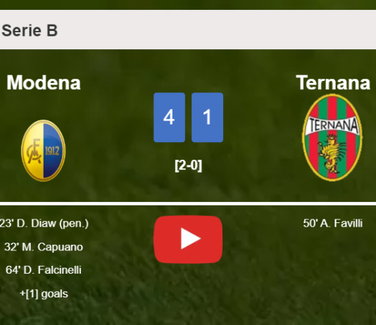 Modena destroys Ternana 4-1 with a superb match. HIGHLIGHTS