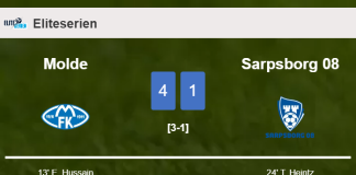 Molde annihilates Sarpsborg 08 4-1 showing huge dominance