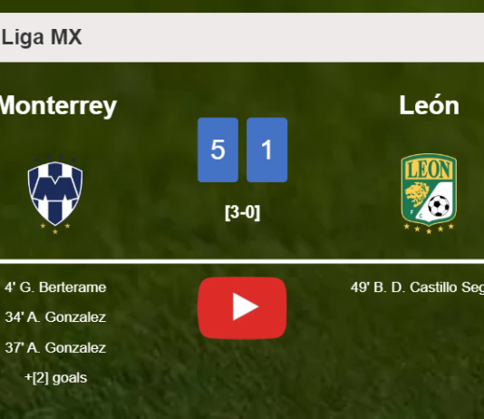 Monterrey demolishes León 5-1 after playing a fantastic match. HIGHLIGHTS